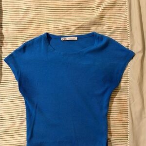 Zara Vibrant Blue Short Sleeve Top